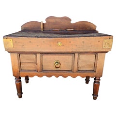 Early 19th Century French Butcher Block Table Billot de Boucher
