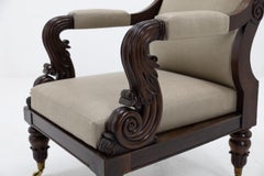 Early 19th Century French Carved Mahogany Armchair