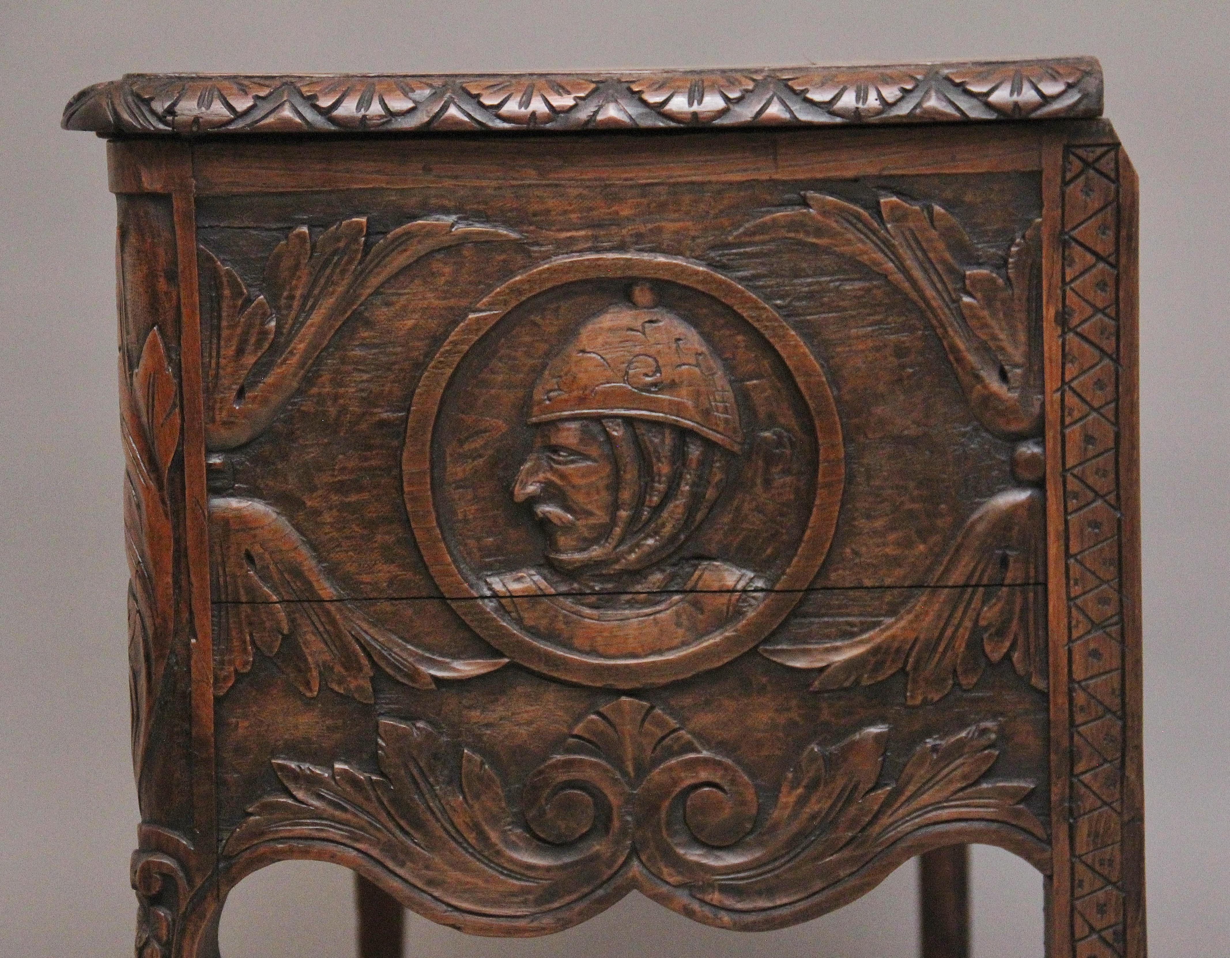 Early 19th Century French carved oak coffer For Sale 9