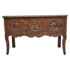 Early 19th Century French carved oak coffer