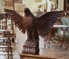 19 th Century French Restauration Period Carved Walnut Imperial Eagle Sculpture