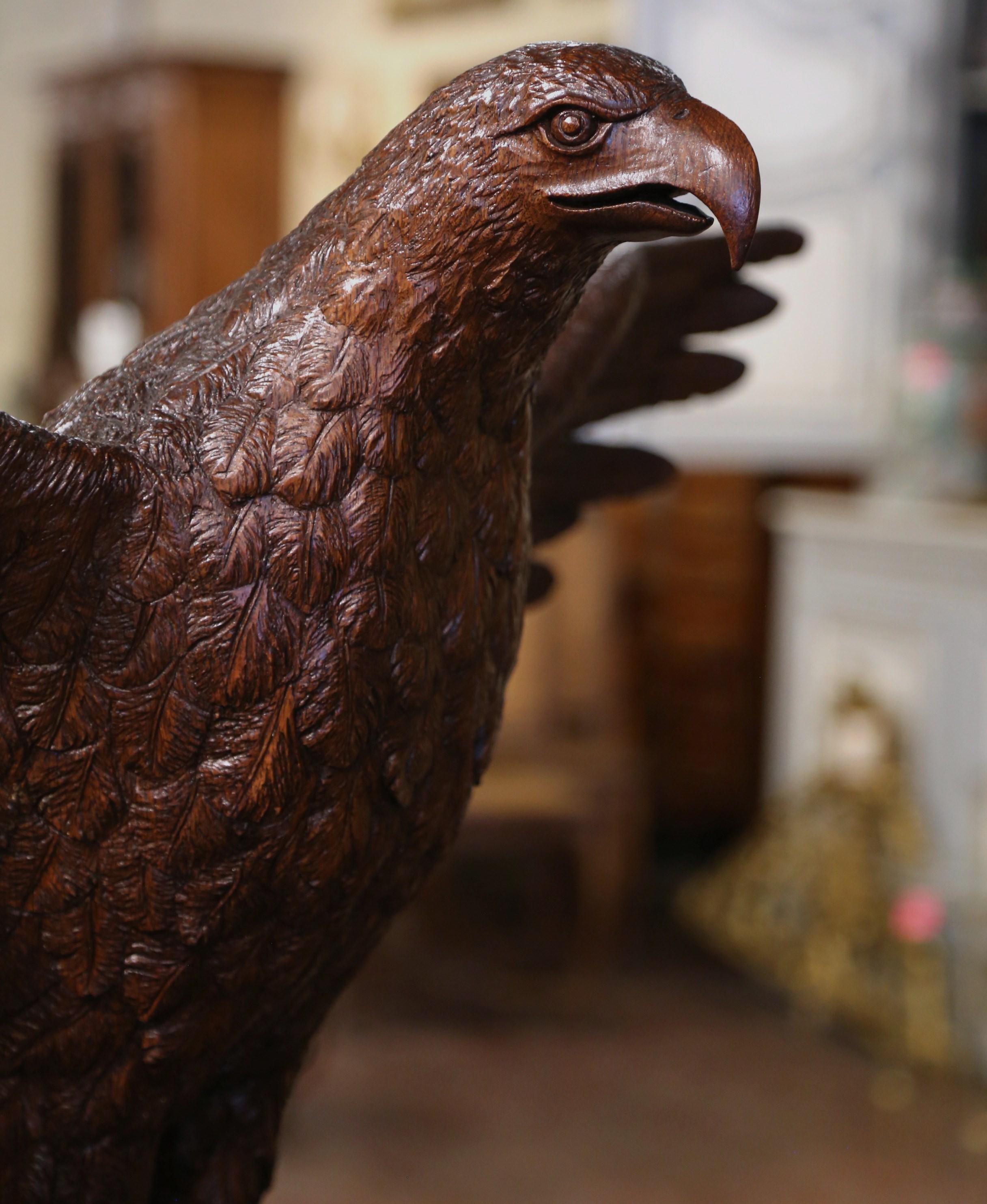 Early 19th Century French Carved Oak Imperial Eagle Sculpture For Sale 3