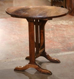 Early 19th Century French Carved Walnut Oval Tilt-Top Wine Tasting Table