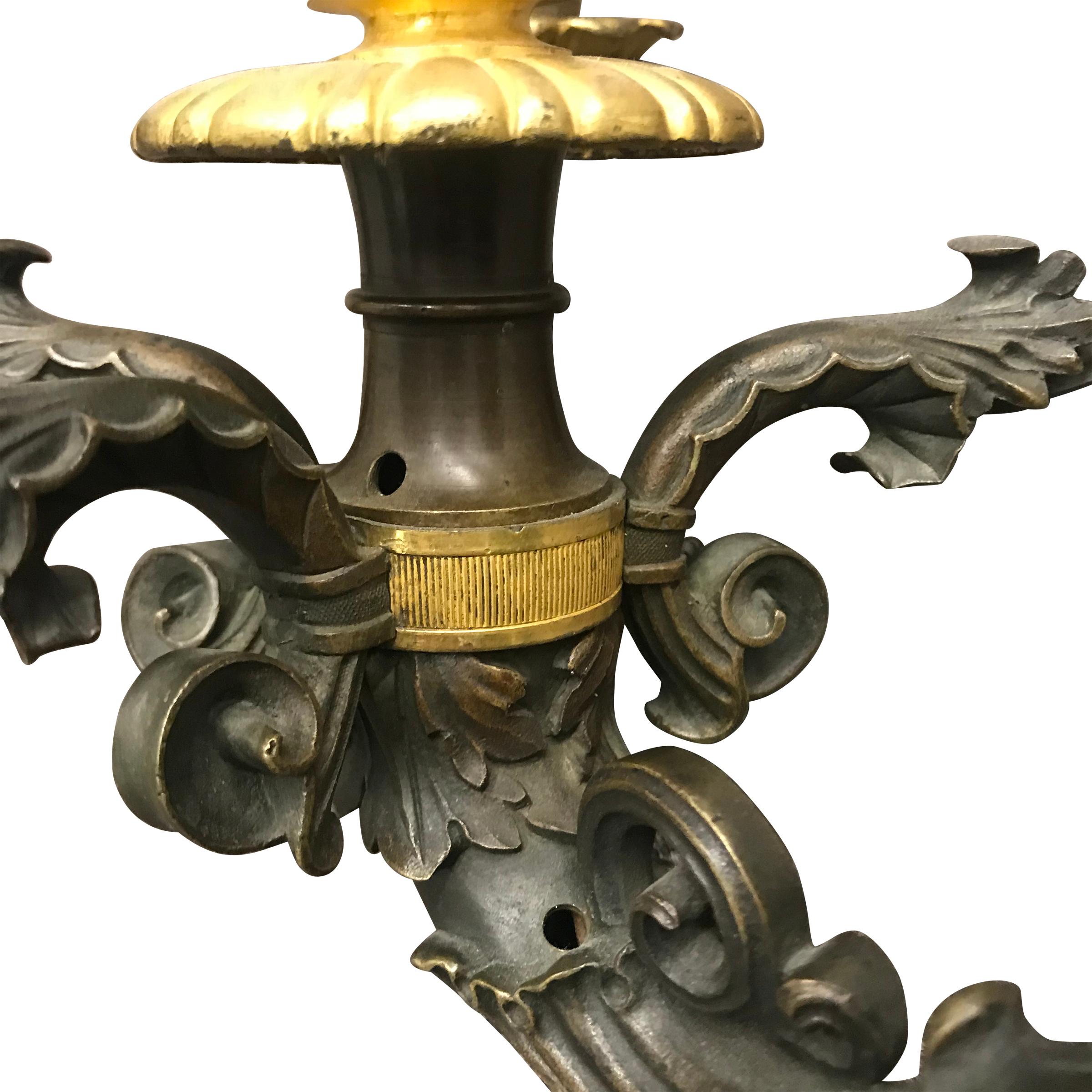 Mid-19th Century Early 19th Century French Charles X Gilt Bronze Sconce For Sale