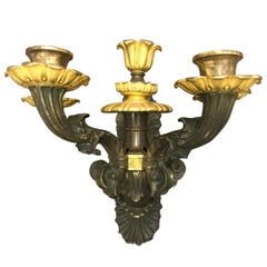 Early 19th Century French Charles X Gilt Bronze Sconce