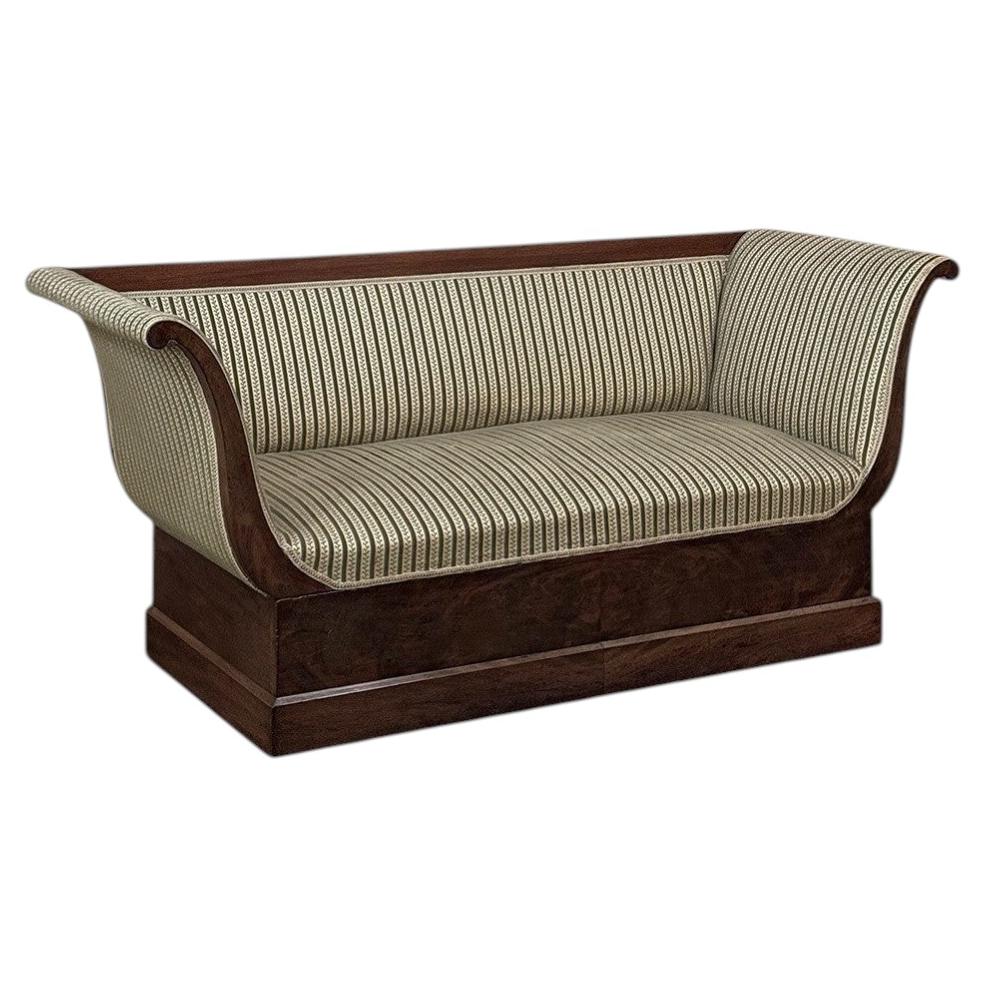 Early 19th Century French Charles X Mahogany Sofa ~ Canape