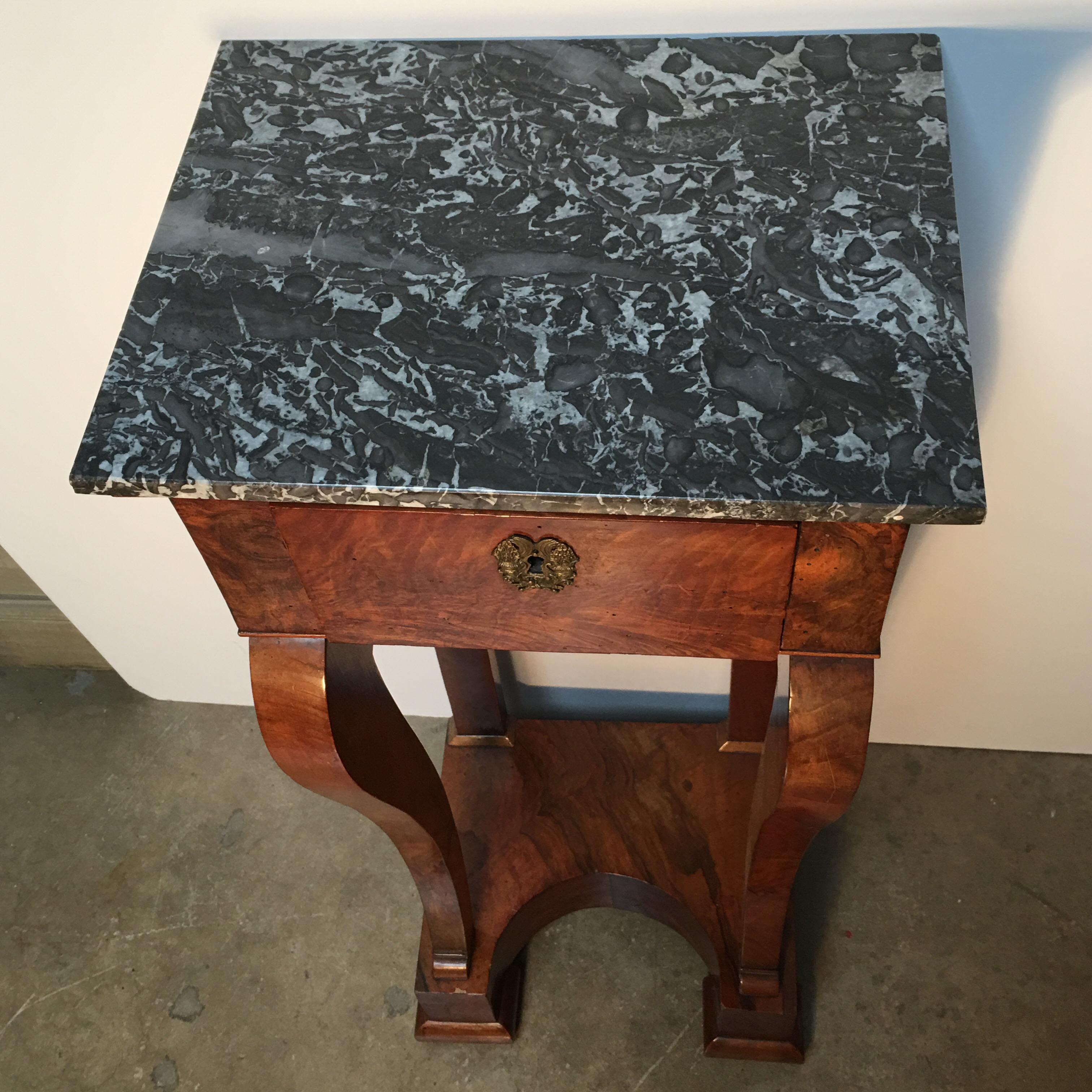 Early 19th Century French Charles X Mahogany Table with Marble Top 2