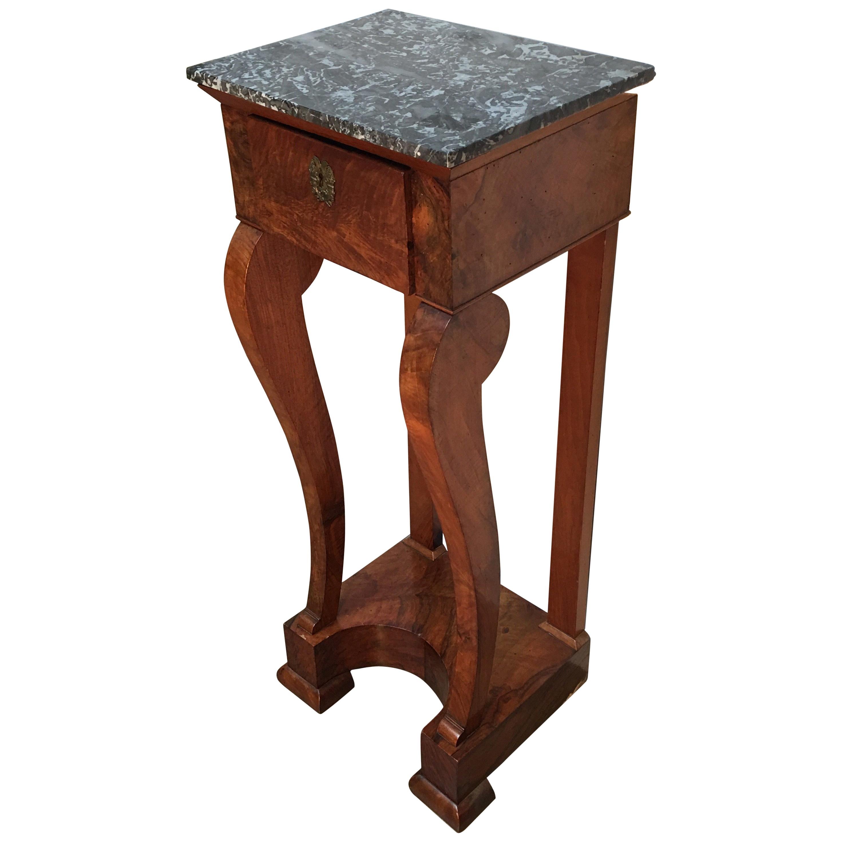 Early 19th Century French Charles X Mahogany Table with Marble Top