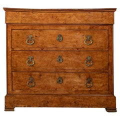 Early 19th Century French Charles X Period Birdseye Maple Chest of Drawers