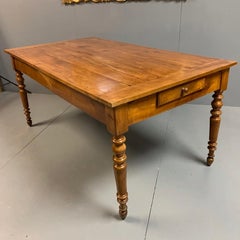 Early 19th Century French Charles X Period Cherrywood Farmhouse Table with Slide