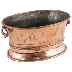 Early 19th Century French Charles X Period Copper Champagne Bucket, Four Bottles