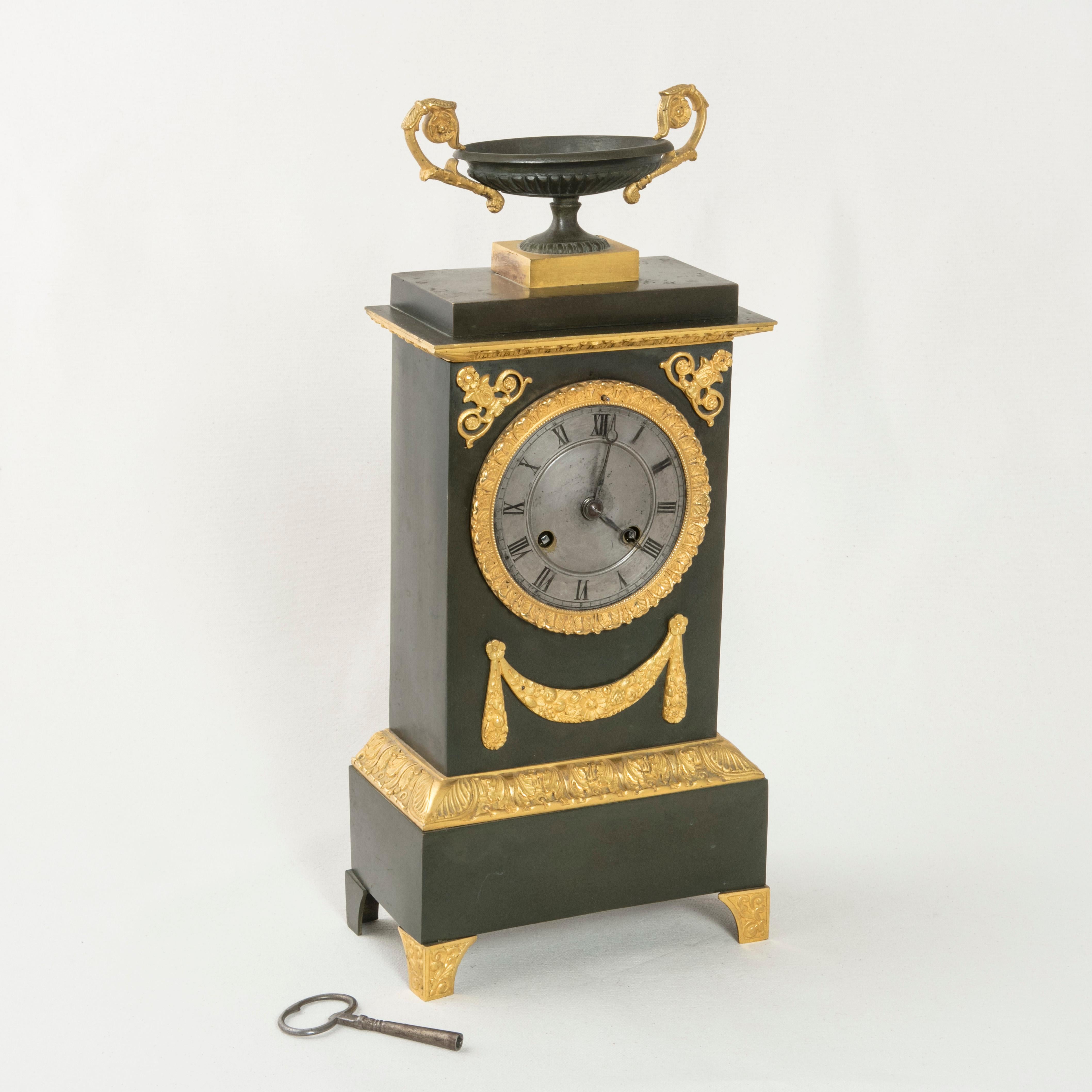 Early 19th Century French Charles X Period Iron and Giltwood Mantle Clock 8