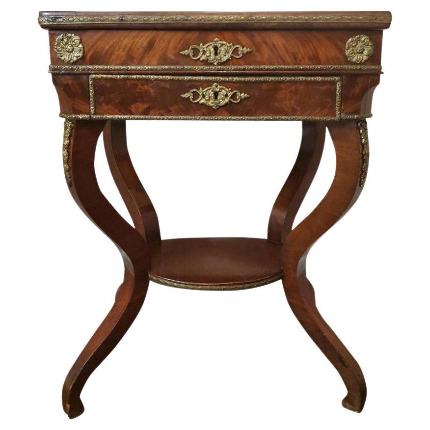 19th C. French Charles X Restoration Period Sewing Stand Work Table For Sale
