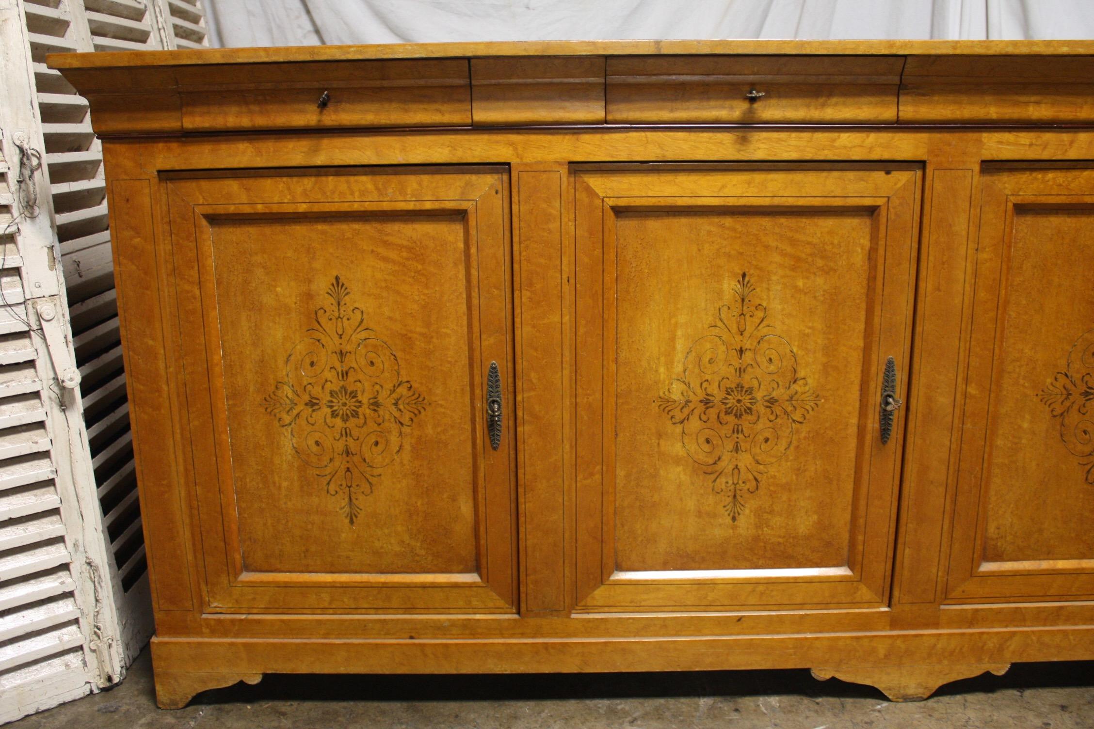 Inlay Early 19th Century French Charles X Sideboard For Sale