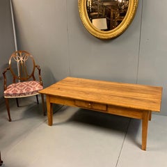 Early 19th Century French Cherrywood Coffee Table with Side Drawer