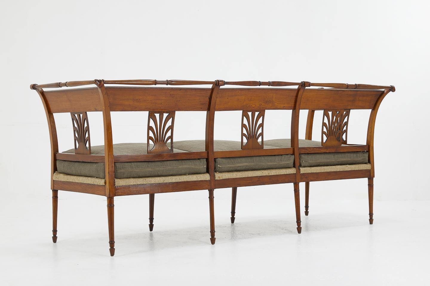 Early 19th Century French Cherrywood Sofa with Ebonised Inlay For Sale 1