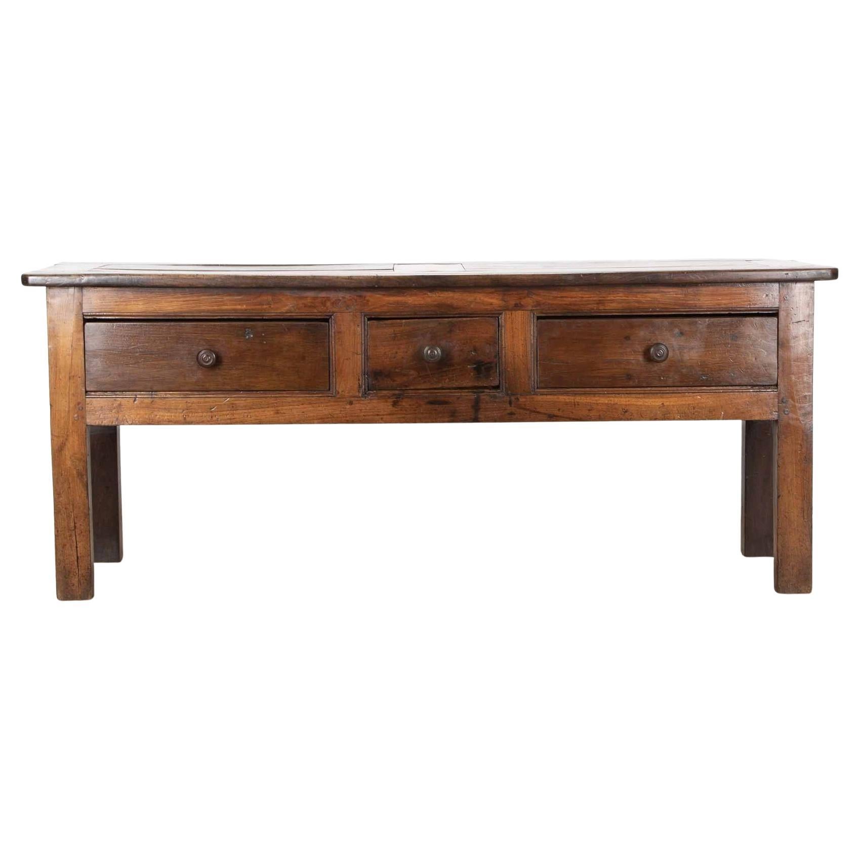 Early 19th Century French Chestnut Panelled Top Dresser Base