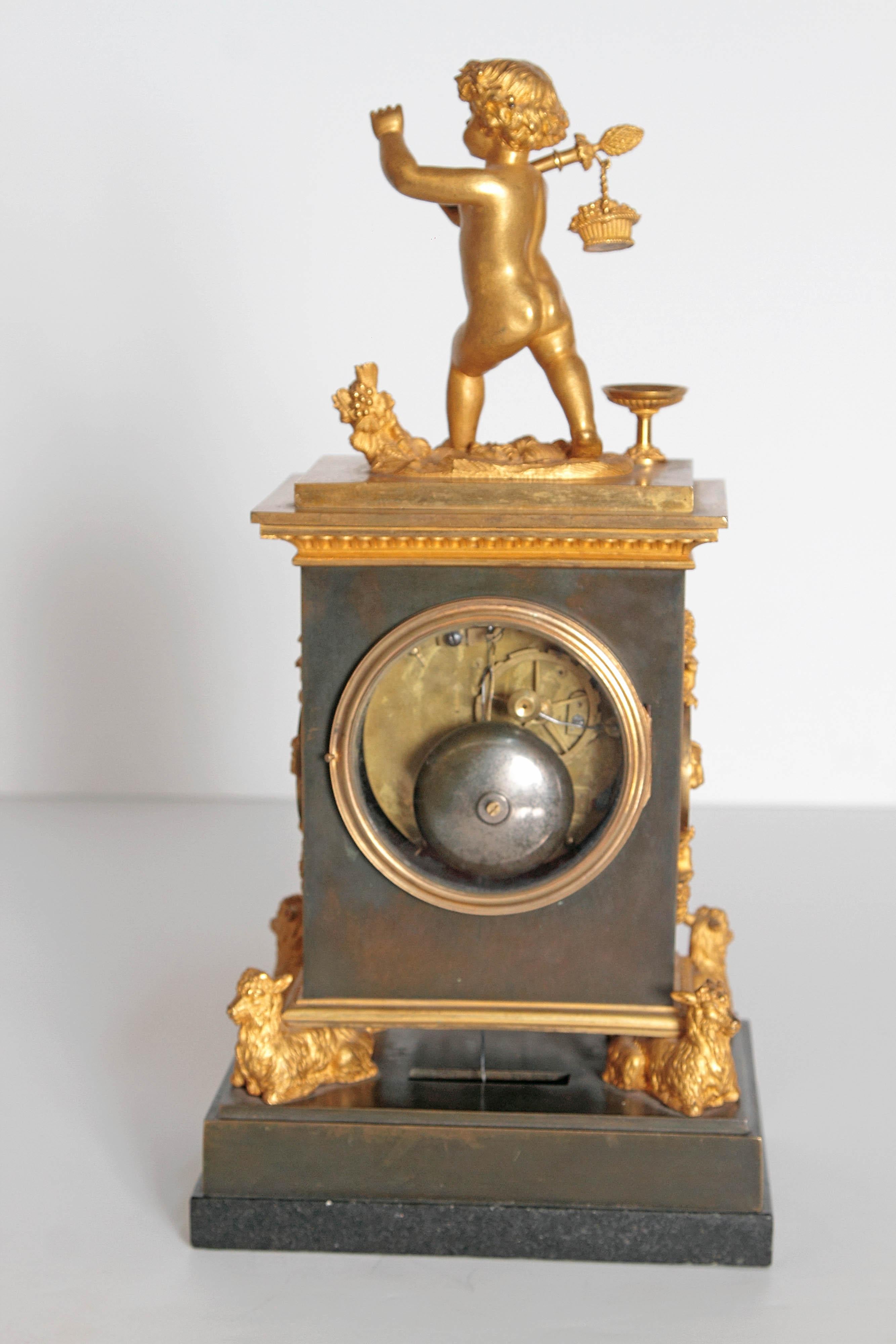 Early 19th Century French Clock with Putto 6