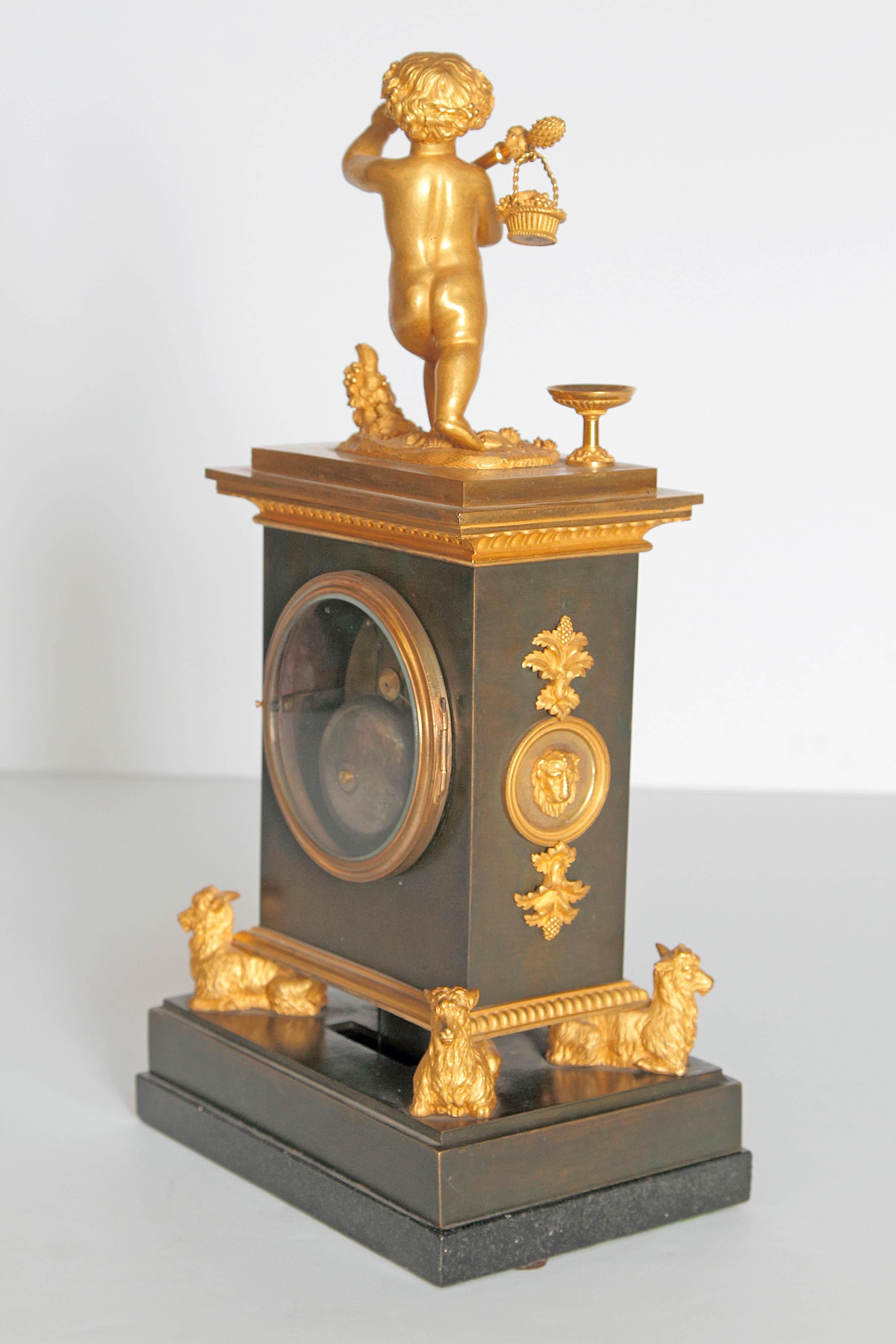 Early 19th Century French Clock with Putto 7