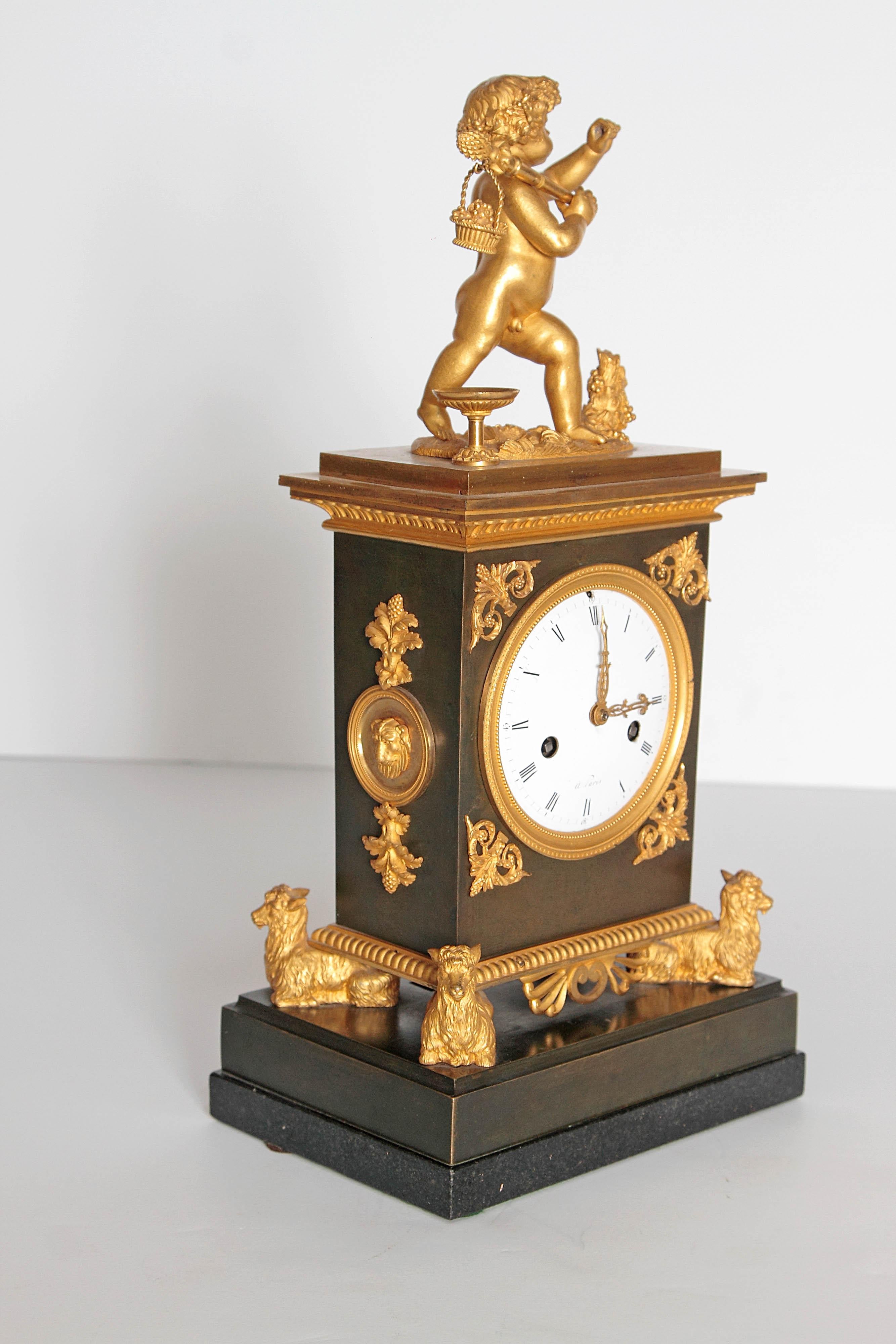Early 19th Century French Clock with Putto 8
