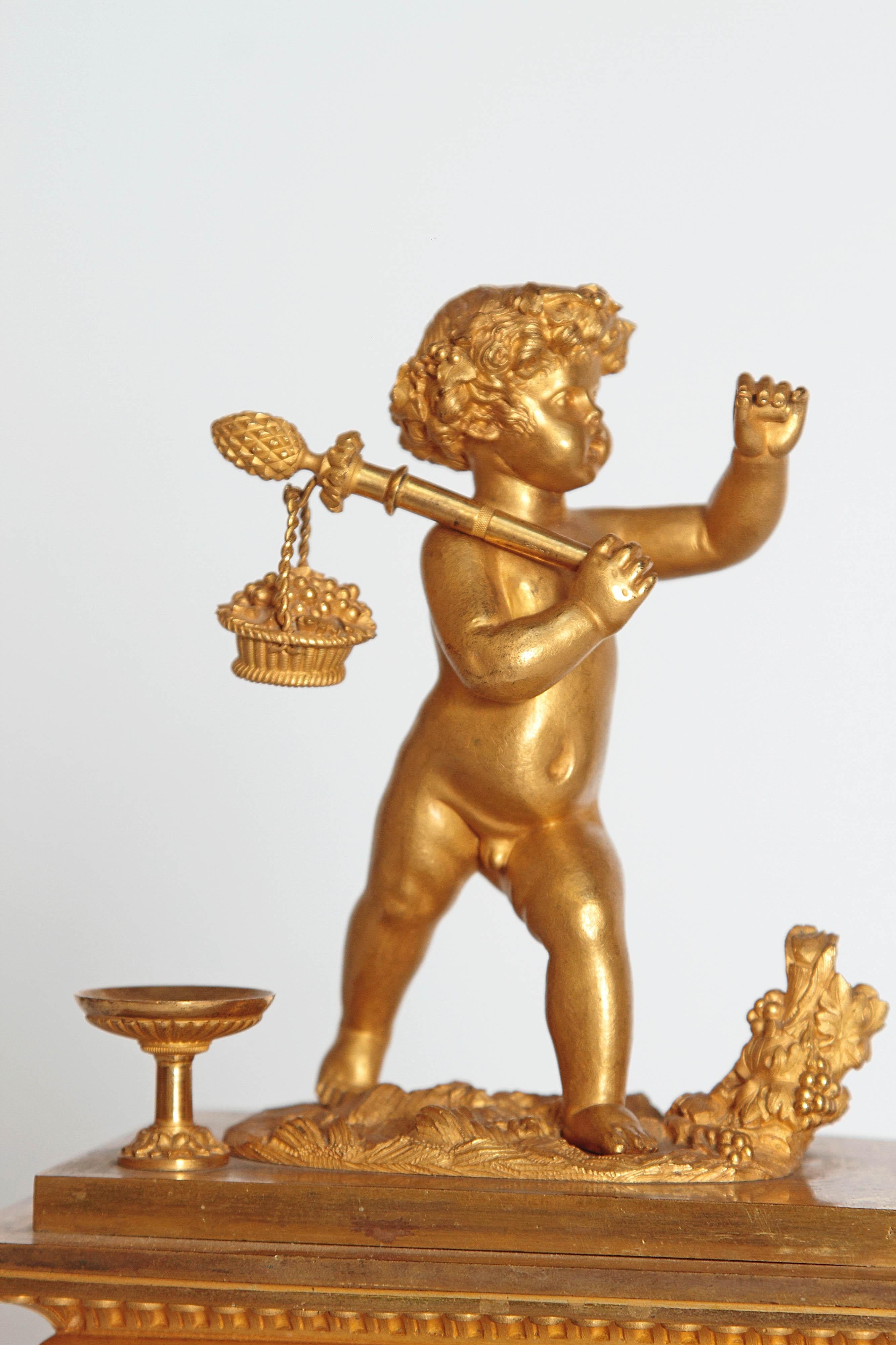 Early 19th Century French Clock with Putto 10