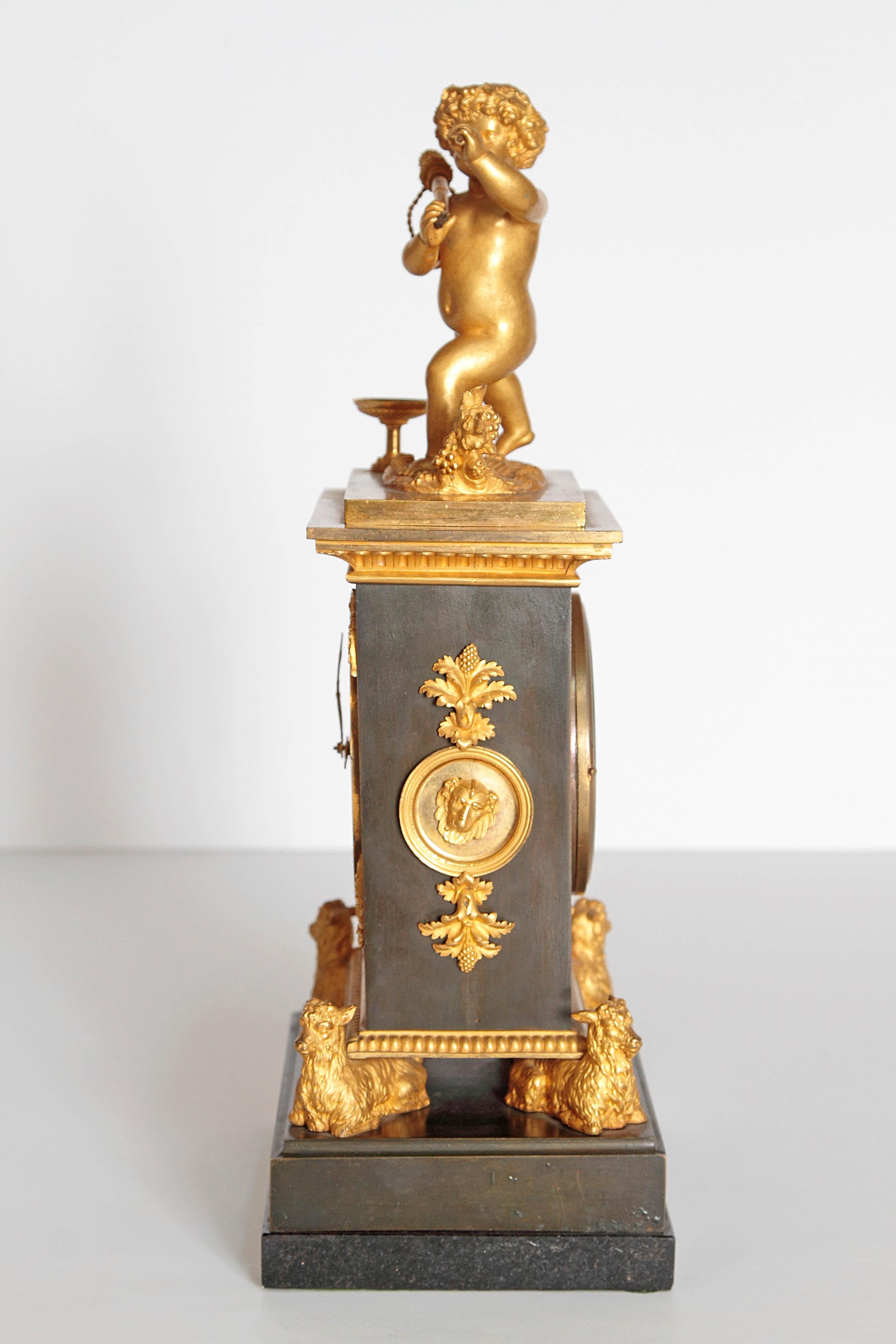 Early 19th Century French Clock with Putto 1