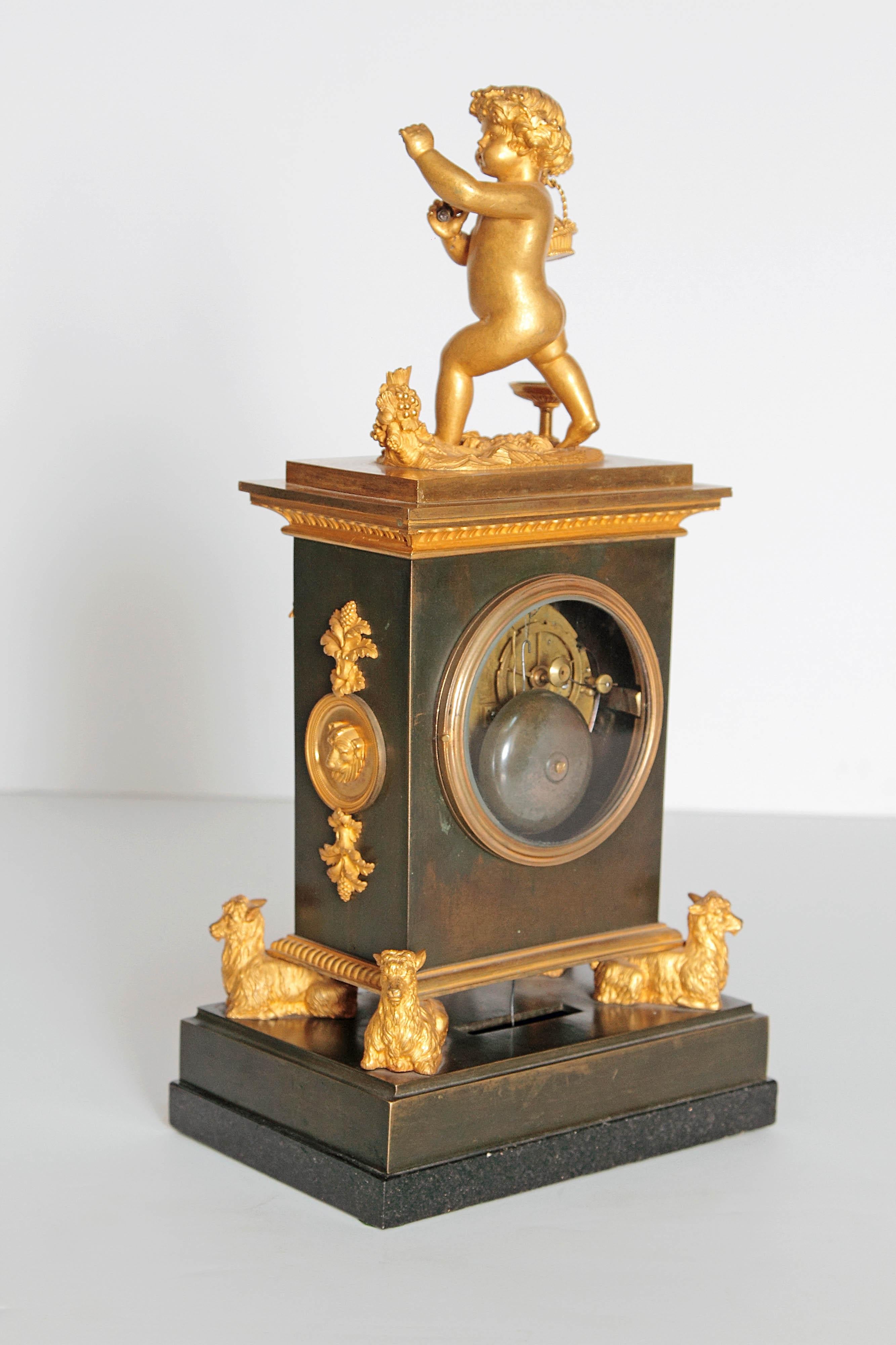 Early 19th Century French Clock with Putto 4