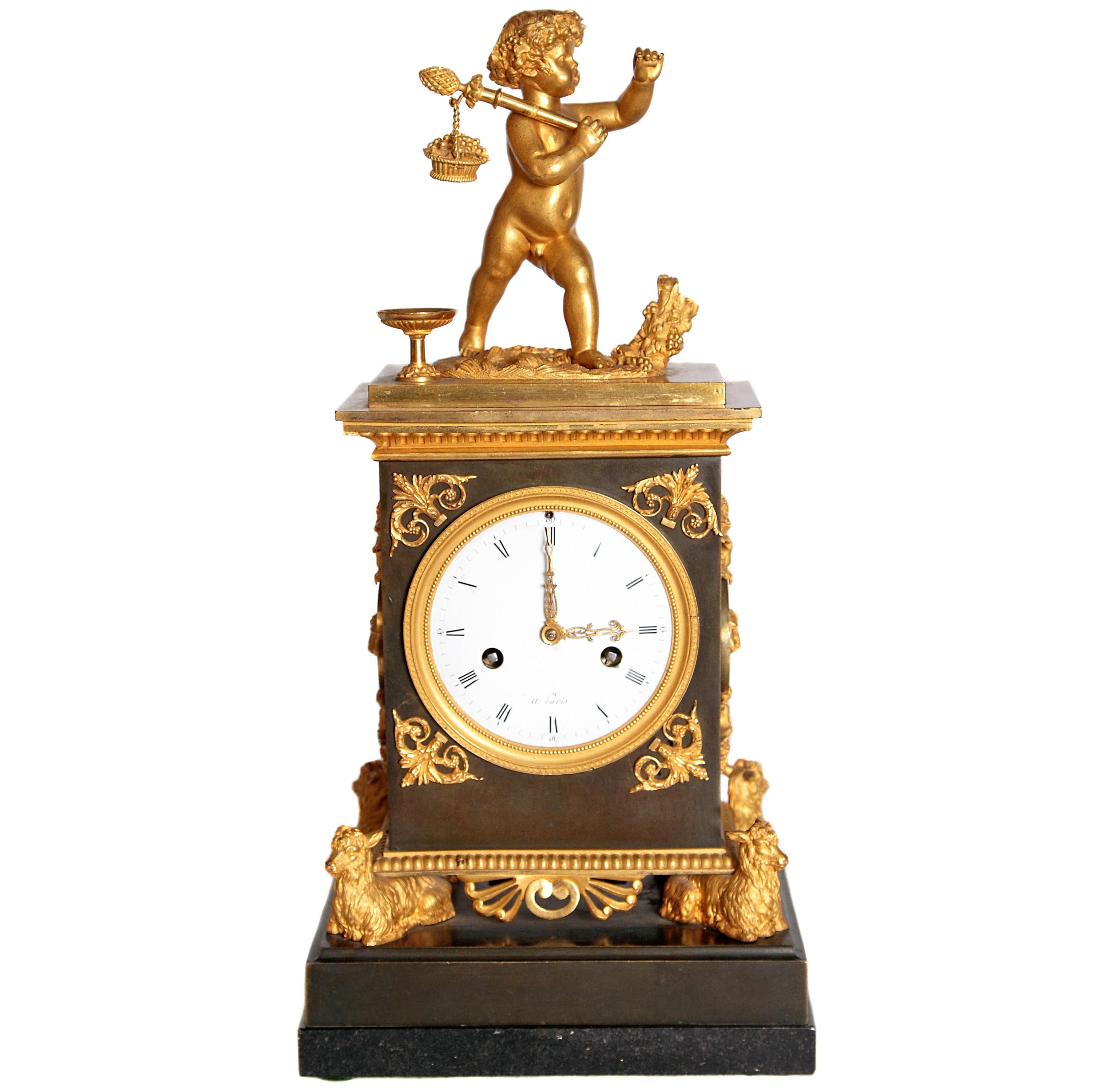 Early 19th Century French Clock with Putto