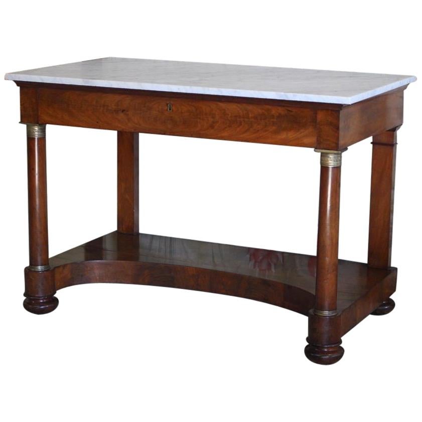 Early 19th Century French Console Table in Walnut