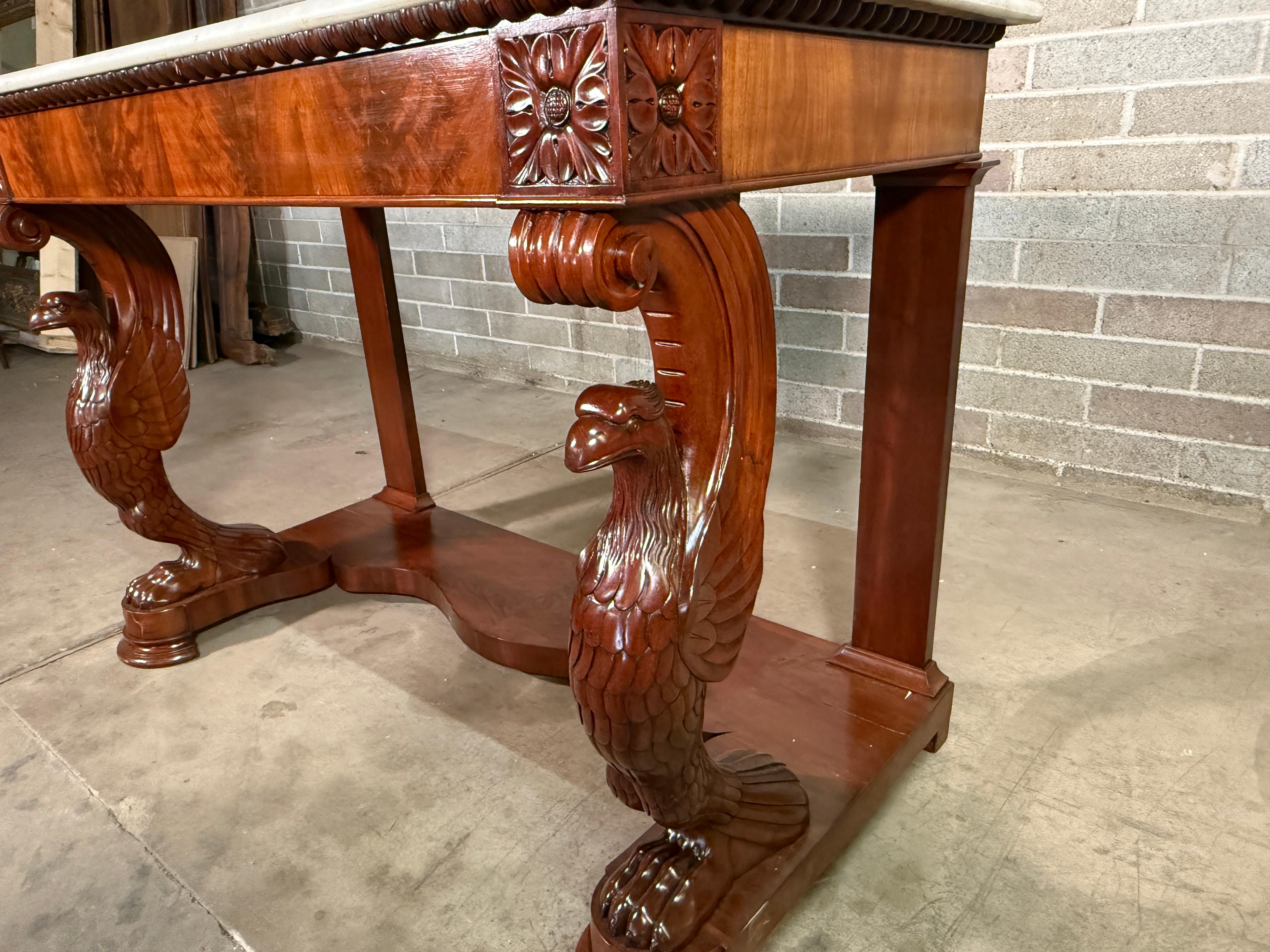 Carrara Marble Early 19th Century French Consulate Empire Console For Sale