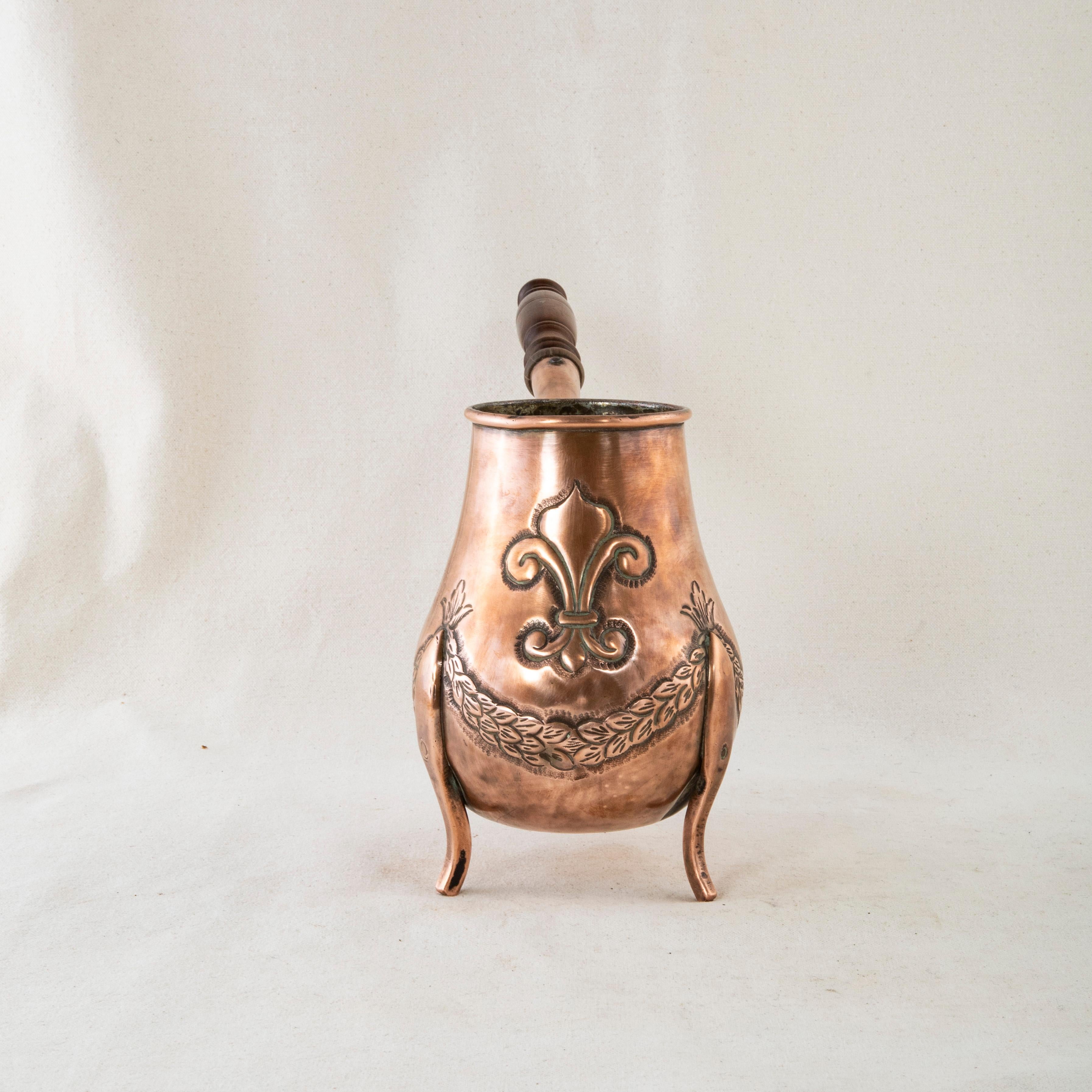 Early 19th Century French Copper Repousse Chocolate Pot from a French Chateau 1