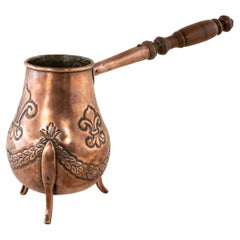 Early 19th Century French Copper Repousse Chocolate Pot from a French Chateau