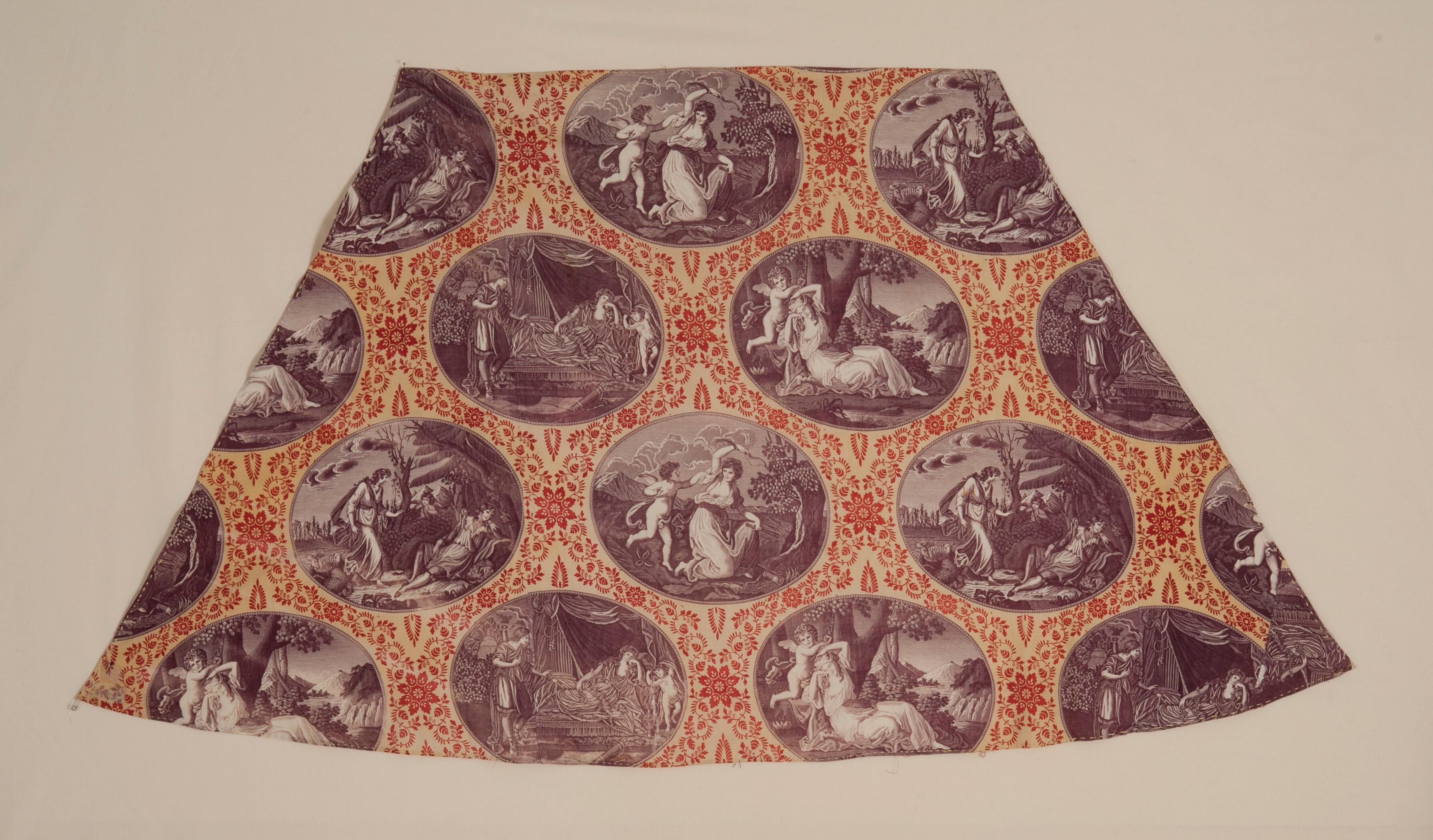 Empire Revival Early 19th Century French Copperplate Printed Cotton Toile Textile For Sale