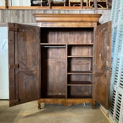 Early 19th Century French Country Armoire Linen Press Wardrobe Cabinet
