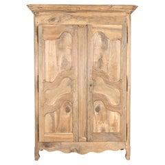 Early 19th Century French Country Louis XV Style Bleached Armoire
