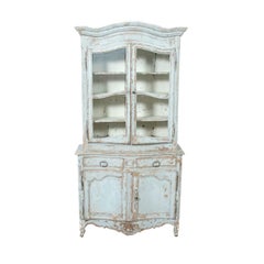 Early 19th Century French Country Louis XV Style Painted Buffet Duex Corps