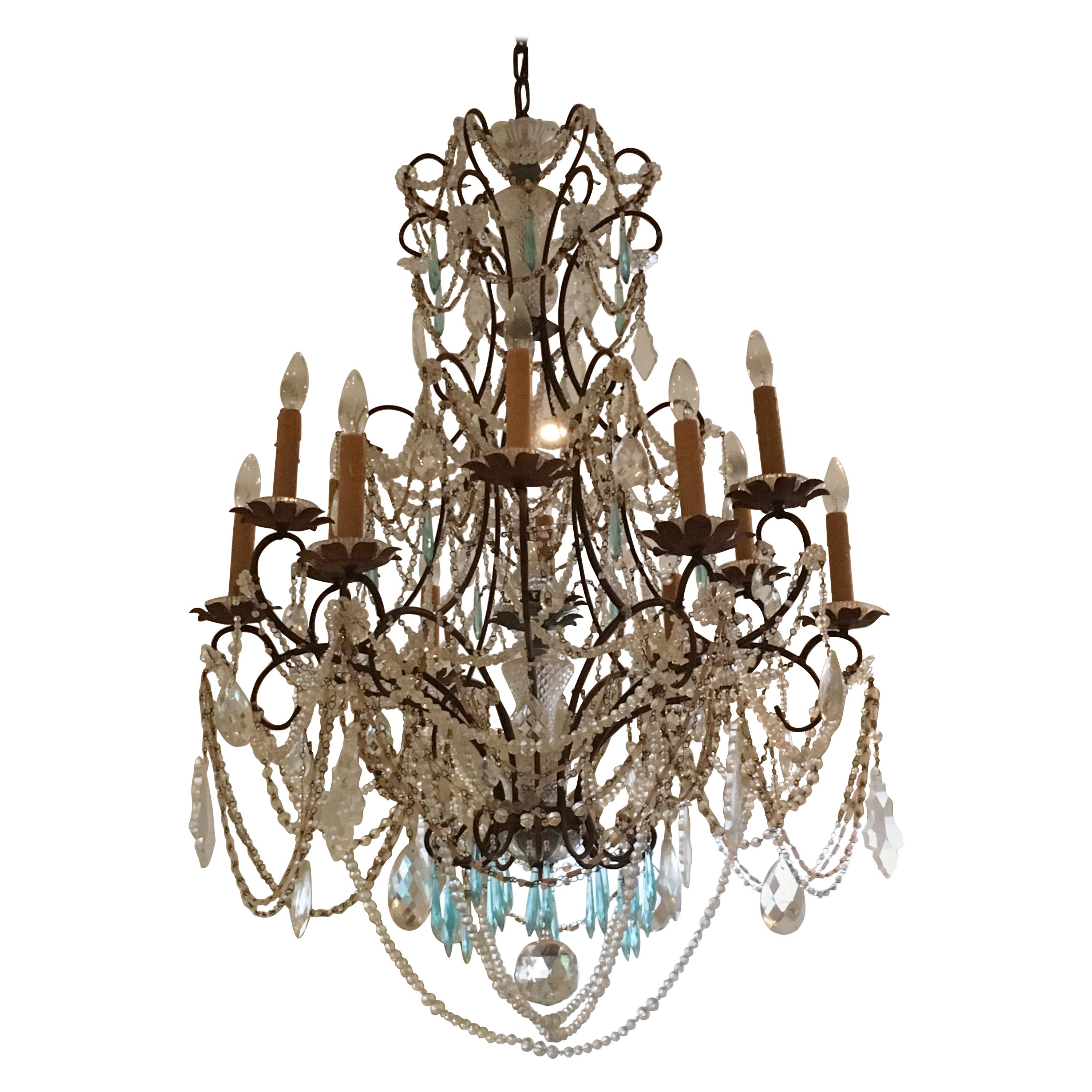 Early 19th Century French Crystal Chandelier For Sale