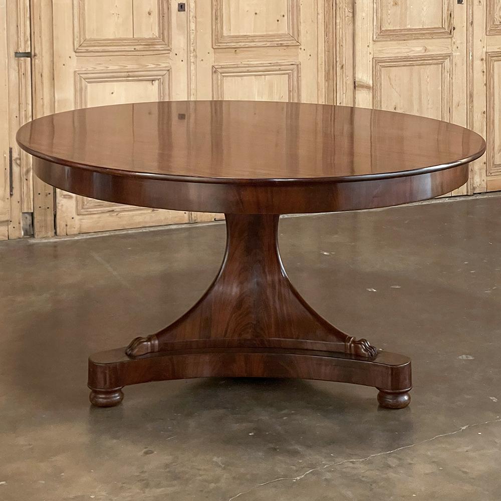 Hand-Crafted Early 19th Century French Directoire Mahogany Center Table For Sale