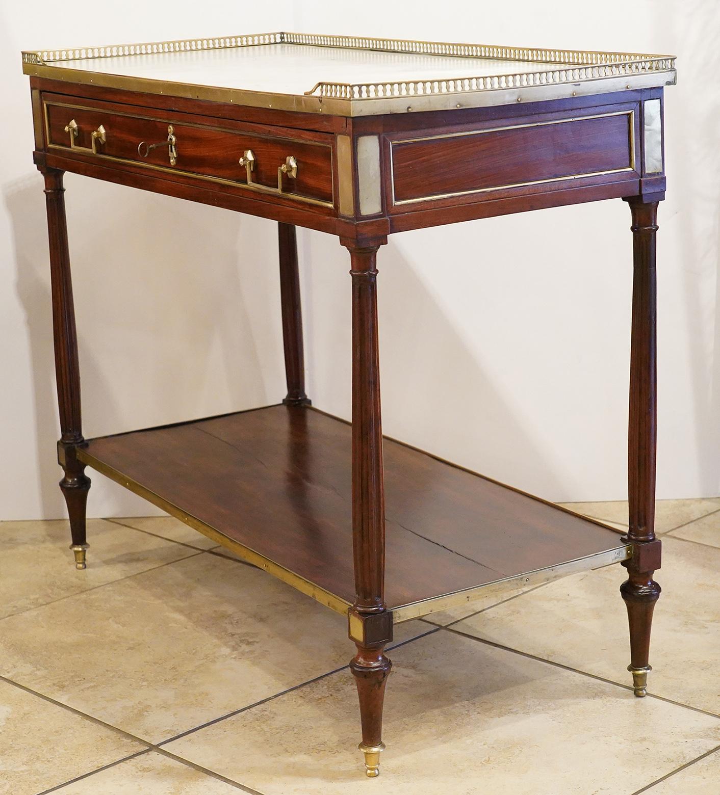 Early 19th Century French Directoire Marble-Top Dessert Table or Server 6