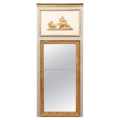 Early 19th Century French Directoire Painted & Parcel Gilt Trumeau Mirror