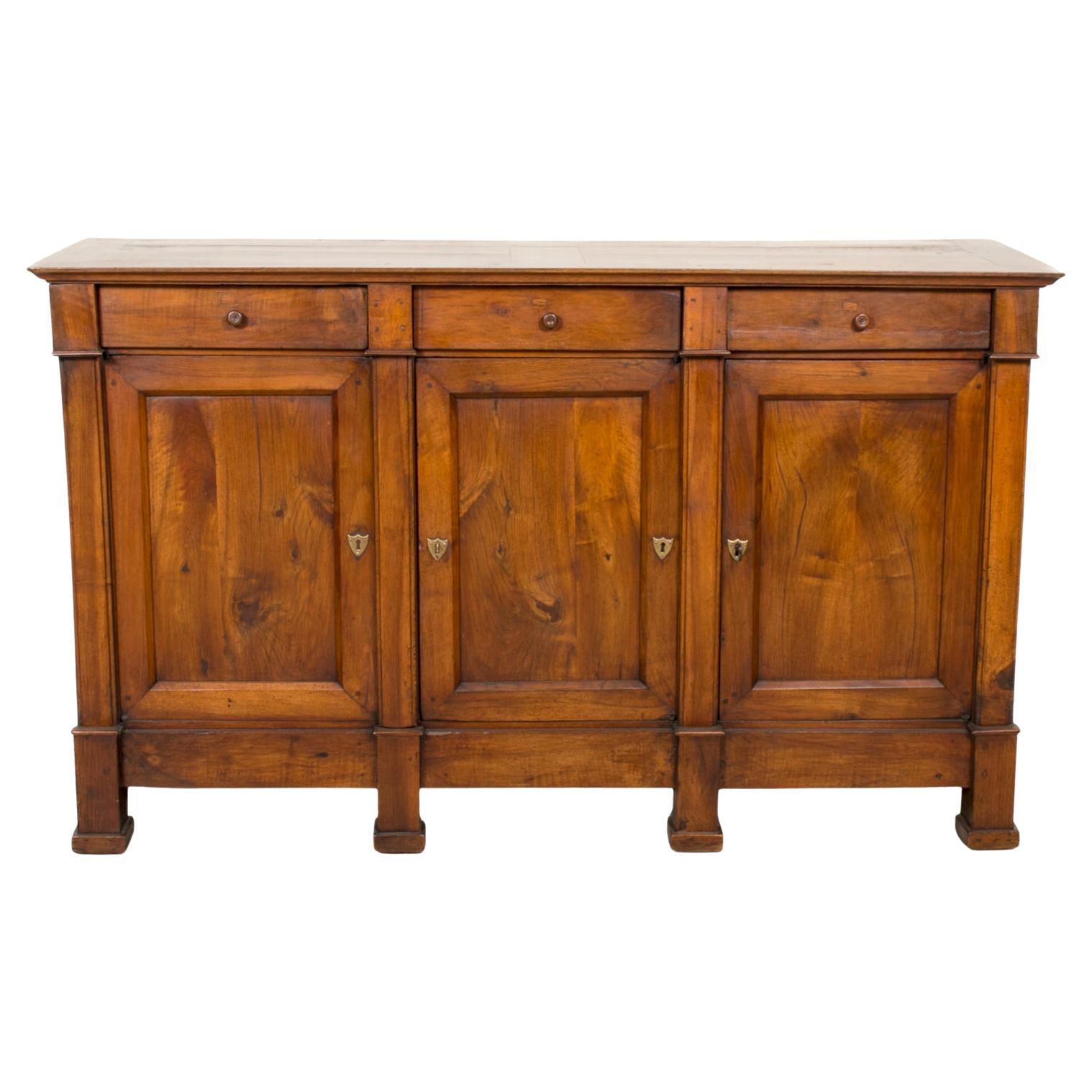 Early 19th Century French Directoire Period Walnut Lyonnaise Enfilade Buffet For Sale