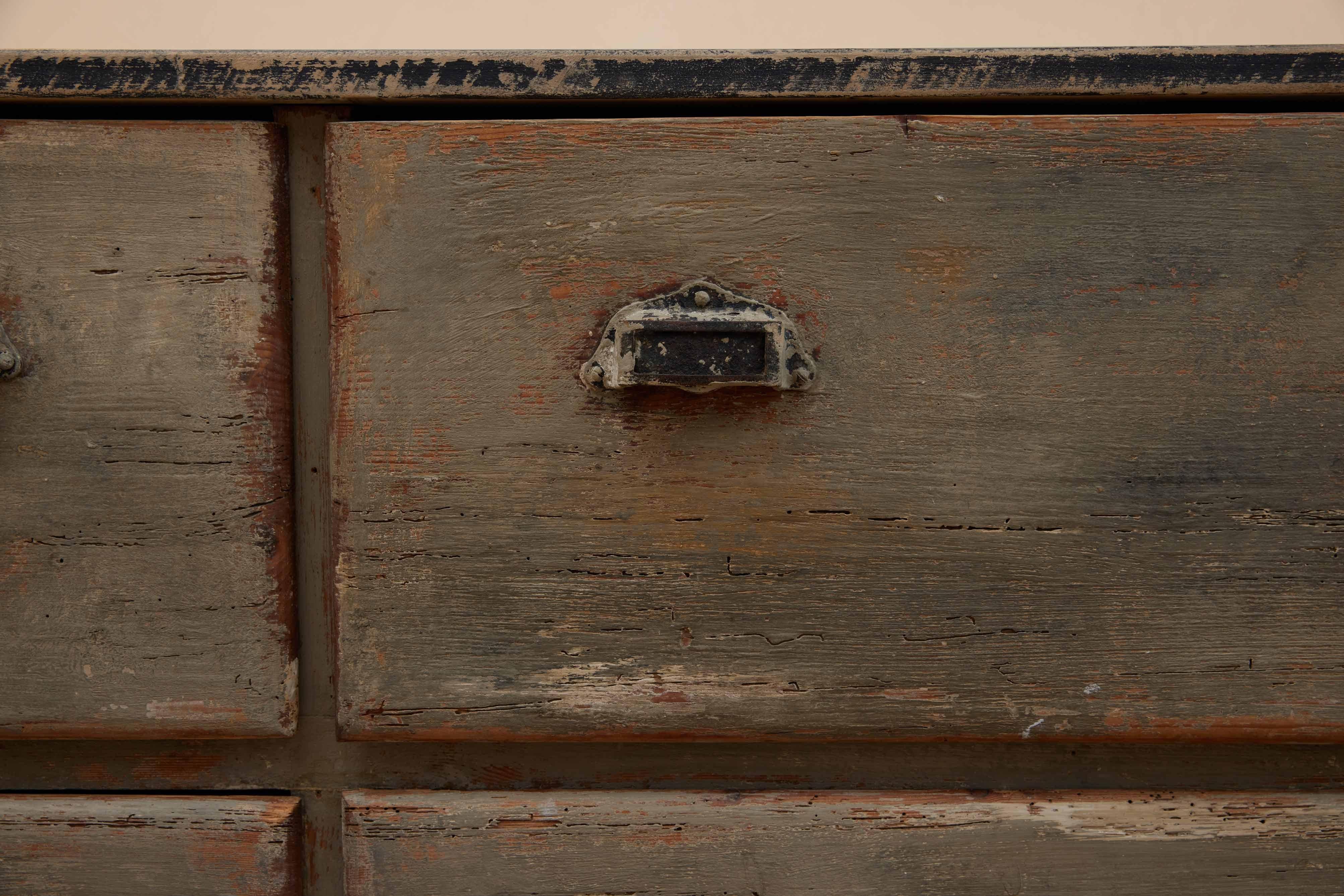 Pine Early 19th Century French Drapers Drawers/Cabinet  For Sale