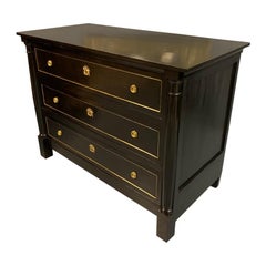 Early 19th Century French Ebonized Commode Chest of Drawers