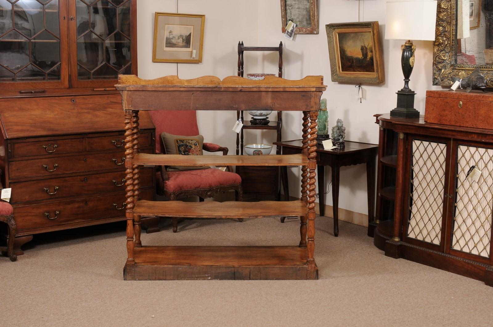 Early 19th Century French Elm Etagere with Drawer For Sale 9