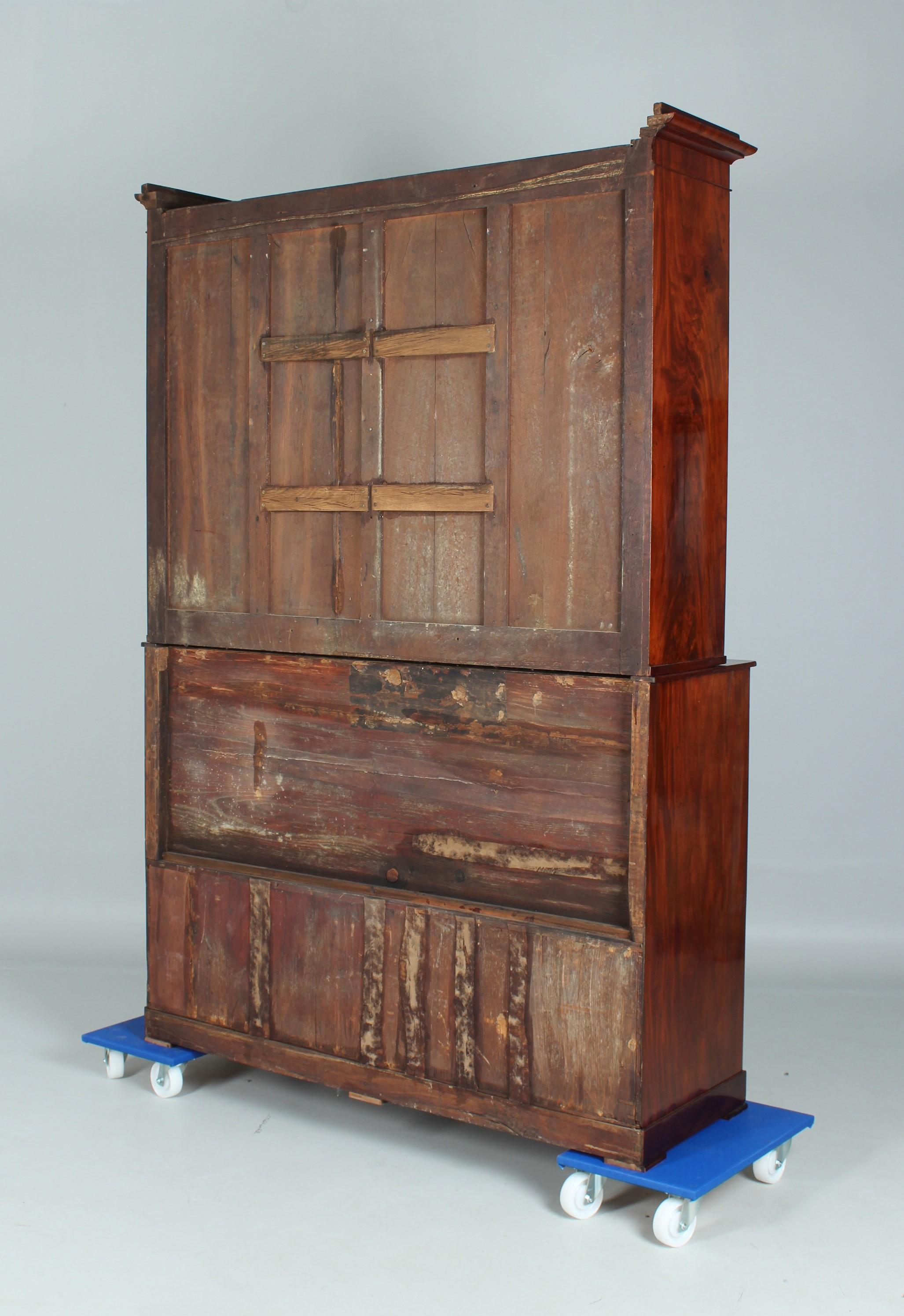Early 19th Century French Empire Bookcase with Safe-Deposit-Box, Mahogany For Sale 15