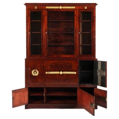 Antique Early 19th Century French Empire Bookcase with Safe-Deposit-Box, Mahogany