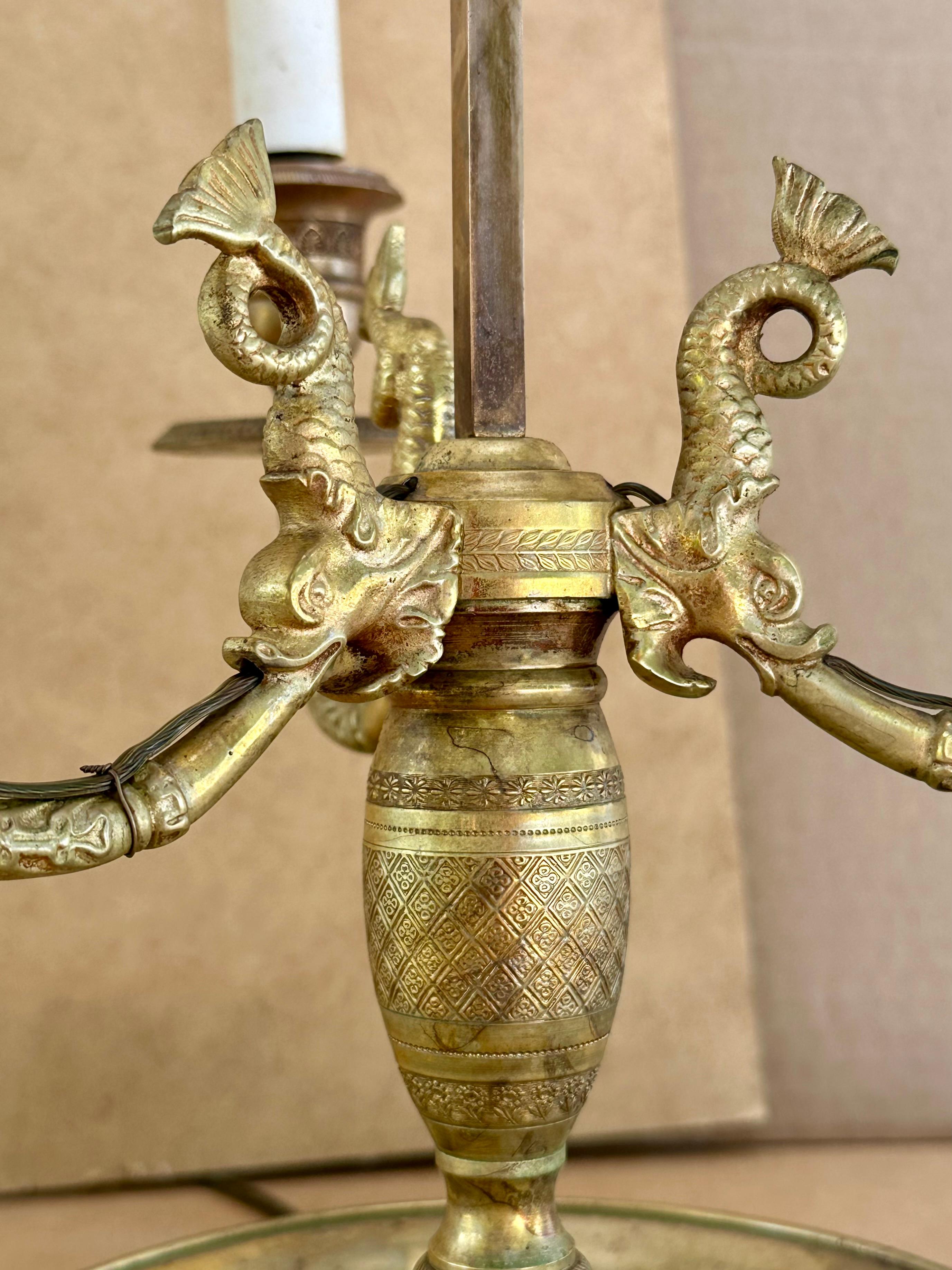 Lampe de table à trois lumières Empire du début du 19e siècle en vente 5