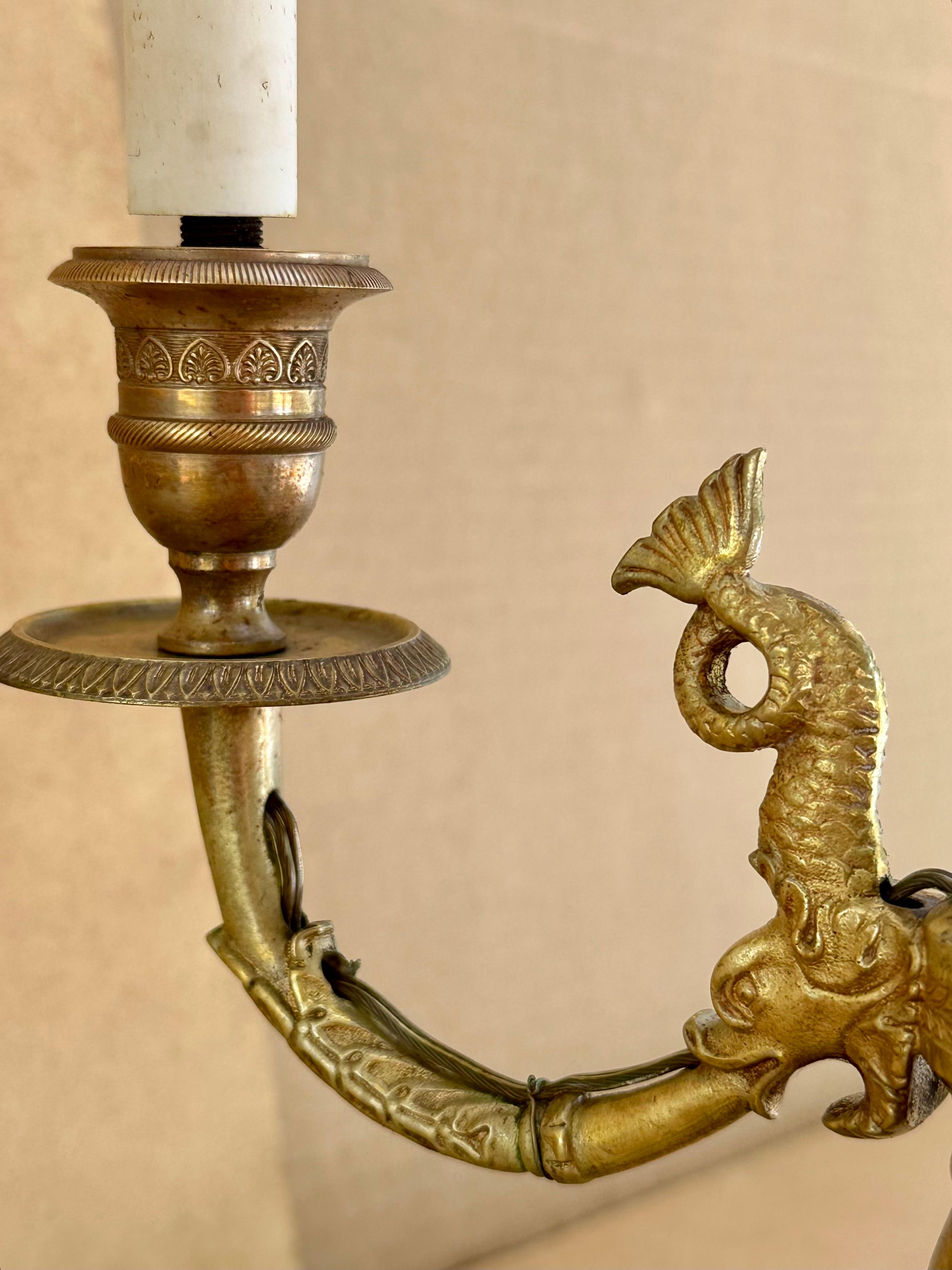Lampe de table à trois lumières Empire du début du 19e siècle en vente 6