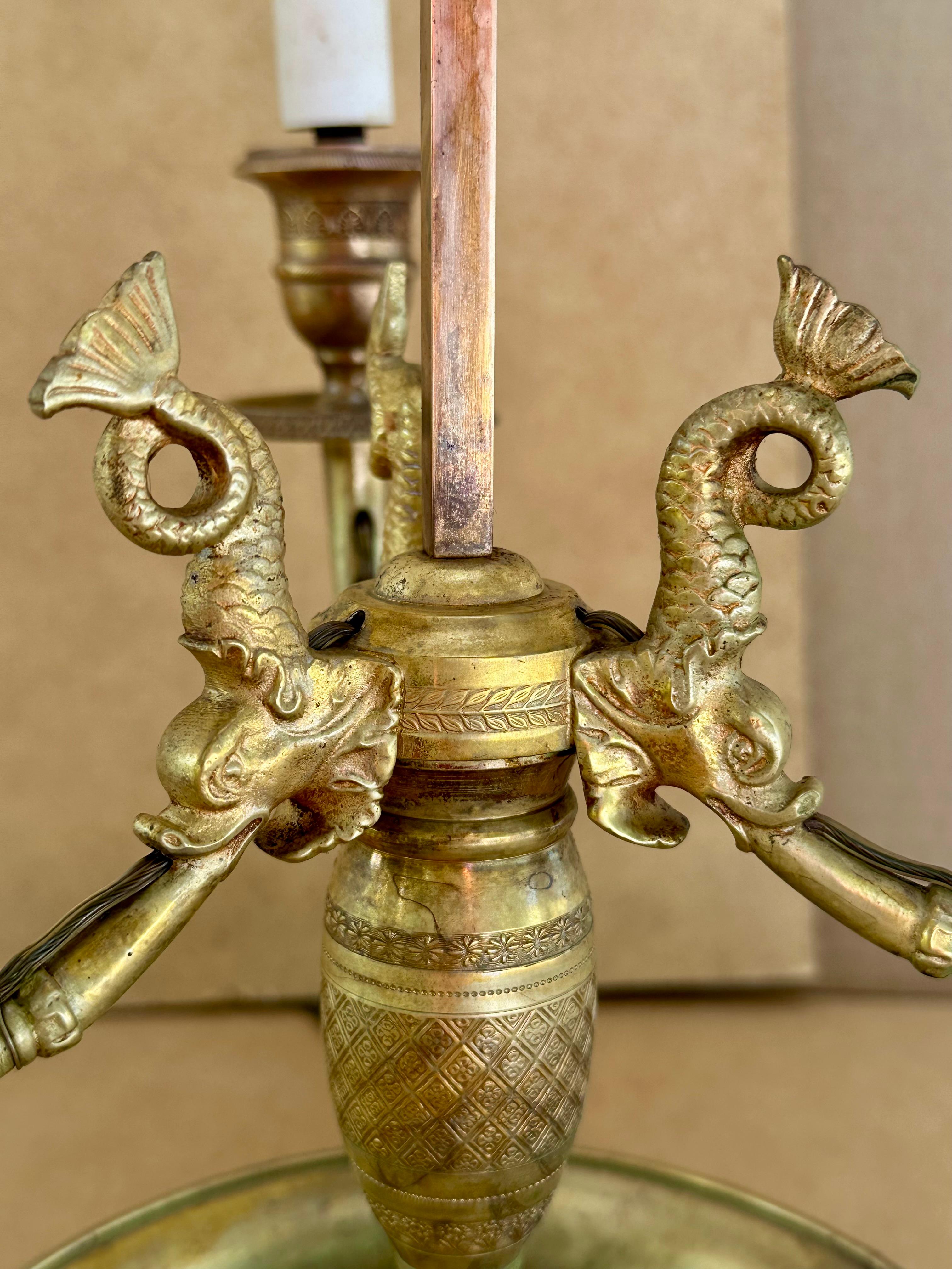 Lampe de table à trois lumières Empire du début du 19e siècle en vente 1