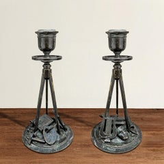 Early 19th Century French Empire Bronze Candlesticks